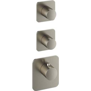 👉 Thermostaat nikkel PVD Hotbath Gal GLF012GNP inbouw High Flow met 2 stopkranen Geborsteld