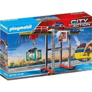👉 Kunstof middel meerkleurig PLAYMOBIL City Action Cargo Portaalkraan met containers - 70770 4008789707703