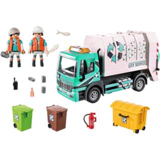 👉 Knipperlicht One Size meerkleurig Playmobil City Life Vuilniswagen met Promo-Pack - 51-delig 4008789708854