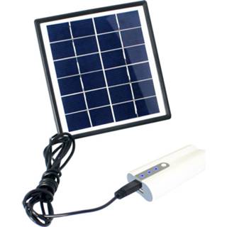 👉 Powerbank wit grijs kunststof One Size Color-Wit PowerPlus solar met lamp wit/grijs 6-delig 8717853704468