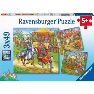 👉 Puzzel nederlands kinderpuzzels Riddertoernooi in de Middeleeuwen (3 x 49 stukjes) 4005556051502