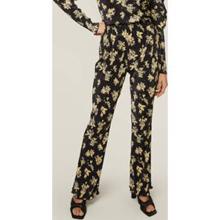 👉 Broek polyester l vrouwen zwart Freebird Poppy flower trouser 8719918336225