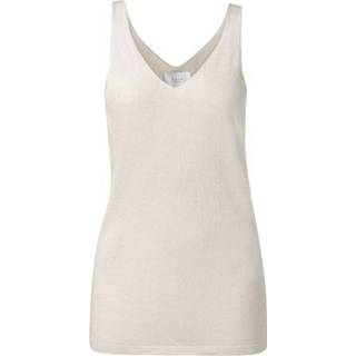 👉 Singlet linnen katoen l tops vrouwen ecru Yaya Knitted linen 8719784244549