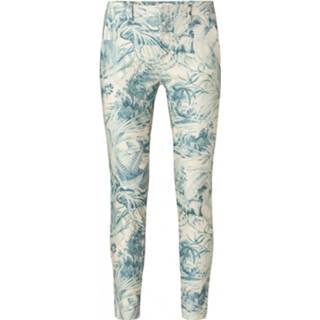 👉 Broek polyester broeken vrouwen blauw Yaya Printed stretch trousers 8719784355603