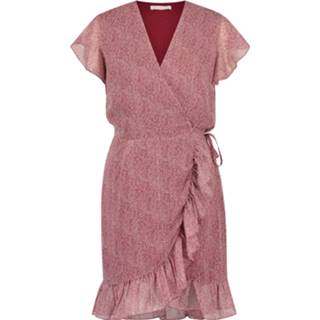 👉 Shirt viscose m jurken vrouwen rood Freebird Rosy ethnic stripe pes 01short sleeve mini dress 8719918289842