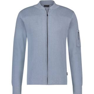 👉 Blauw l male Saint Steve Hendrik cardigan ashley blue melange