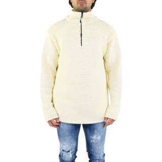 👉 Wit m overhemden male bruin Off White Meteornail knit zip mockneck t 8052865401197 8052865401203