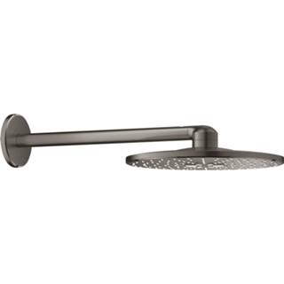 👉 Grohe Rainshower hoofddouche+arm rond hard graphite geborsteld hard graphite geborsteld