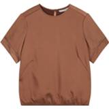 👉 Short sleeve polyester vrouwen print Summum 2s2734-11594 745 top sleeves satin nutmeg 8719224483866