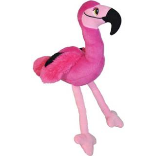 Knuffeldier multi pluche stof kinderen speelgoed Flamingo van 20 cm