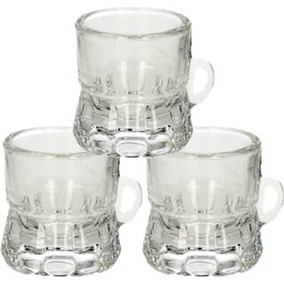 👉 Shotglas multi glas Set van 6x stuks vorm bierpul glaasje/glas met handvat 2cl