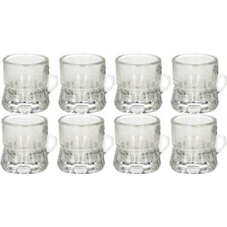 👉 Shotglas multi glas Set van 10x stuks vorm bierpul glaasje/glas met handvat 2cl