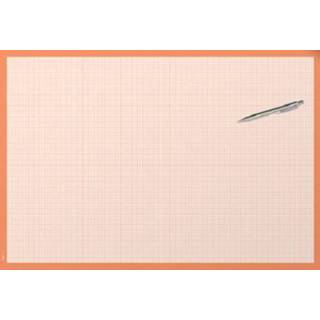👉 Oranje papier One Size Color-Wit Sigel schrijfonderleggers geruit 59,5 x 41 cm 30 vellen 4004360817748