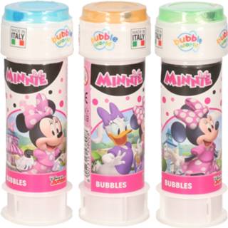 Bellenblaas multi kunststof kinderen 4x Disney Minnie Mouse flesjes met bal spelletje in dop 60 ml voor