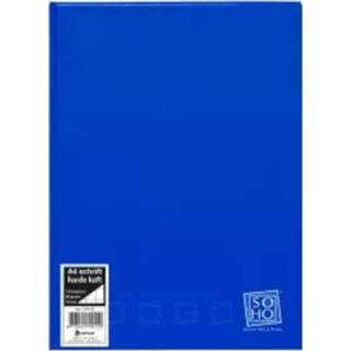 👉 Schrift blauw papier One Size Color-Blauw Soho geruit met harde kaft A4 donkerblauw 8713261799119