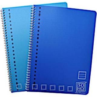 👉 Collegeblok blauw kunststof One Size Color-Blauw Soho lijnen A4 23-rings blauw/donkerblauw 2 stuks 8719817790487