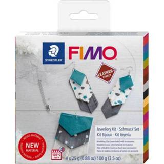 👉 Klei One Size Color-Meerkleurig Staedtler sieradenset leder-look Fimo 16-delig 4007817063668