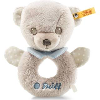 👉 Teddybeer meerkleurig baby's Steiff Hello Baby Levi grijpring met rammelaar in cadeauverpakking 4001505241512