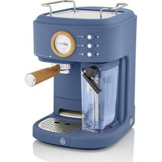 👉 Espressomachine plastic One Size Color-Blauw Semi-automatische one-touch retro van Swan 5055322543921