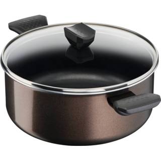 👉 Kookpan zwart aluminium One Size Color-Zwart Tefal Cook & Clean 4,7 liter 24 cm 3168430297890