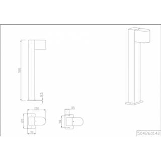 Vloerlamp antraciet aluminium One Size Color-Grijs Trio Roya 50 cm 1 x GU10 20 watt 4017807453218