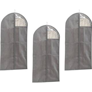 👉 Kledinghoes grijze 3x Kledinghoezen 60 X 120 Cm Met Kijkvenster - 8720276238823