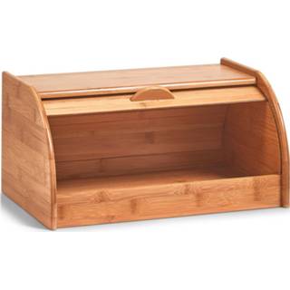 👉 Broodtrommel bamboe houten One Size bruin luxe met klep/deksel 40 cm - Zeller Keukenbenodigdheden Broodtrommels/brooddozen/vershoudtrommels Brood/kadetjes bewaren en vers houden 8720276216203