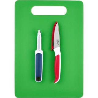 👉 Keukenset kunststof Color-Groen One Size groen Zyliss snijplank 35 x 24,5 cm 3-delig 5011268842788