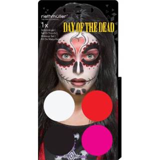 👉 Kunststof One Size Color-Rood Amscan make-up set Day Of The Dead 5-delig 194099056076