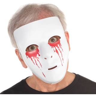👉 Gezichtsmasker polyester One Size Color-Wit Amscan bloederige ogen 24 cm one-size 809801805551