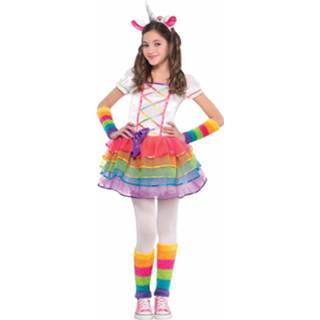 👉 Polyester 110 Color-Meerkleurig meisjes Amscan eenhoornkostuum regenboog maat 809801734523