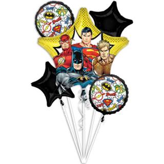 👉 Folieballon zwart geel Amscan Folieballonnen Justice League Junior Zwart/geel 5-delig 26635407212