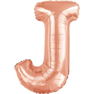 👉 Folieballon folie One Size Color-Goud Amscan letter J 103 x 70 cm roségoud 194099053853