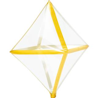 👉 Folieballon transparant goud Amscan Octaëder 38 X 63 Cm Transparant/goud 26635410779