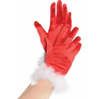 👉 Handschoenen rood polyester One-Size Color-Rood vrouwen Amscan dames kerst 809801713719