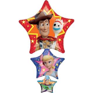 👉 Folieballon rood blauw paars folie One Size Color-Meerkleurig Amscan Toy Story ster 63 x 106 cm rood/blauw/paars 26635395144