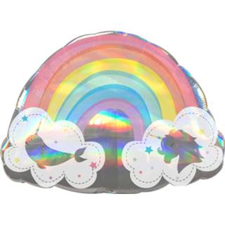 👉 Folieballon zilver zilverkleurig Amscan Holografische Regenboog 28 X 71 Cm 26635397483