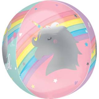 👉 Folieballon pastel multikleur Amscan Magical Rainbow Junior 38 X 40 Cm 26635399418