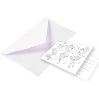 Ballerina's wit papier Amscan Uitnodigingen Ballerina 8 X 14 Cm Stuks 13051873752