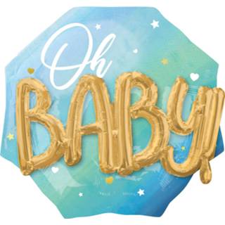 👉 Folie blauw baby's jongens Oh Baby Boy - Ballon (76 Cm X 71 Cm) 26635397346