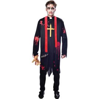 Verkleedpak zwart rood polyester XXL Color-Zwart mannen Amscan Zombie priester heren zwart/rood maat 13051780722