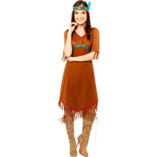 👉 Verkleedpak bruin katoen s Color-Bruin vrouwen Amscan Native American dames maat 194099008501