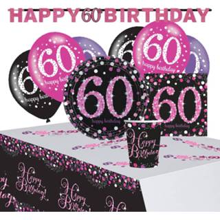 👉 Amscan Partypakket Happy 40th Birthday Dames Roze/zwart 41-delig