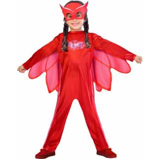 👉 Verkleedpak rood polyester Color-Rood meisjes Amscan PJ Masks Owlette mt 2-3 jaar 8719817727599