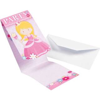 👉 Envelop papier One Size Color-Roze Amscan uitnodigingen met My Princess 14,2 cm 8 stuks 13051626525