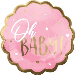 👉 Folieballon roze goud baby's Amscan Oh Baby 22 X 55 Cm Roze/goud 26635397254