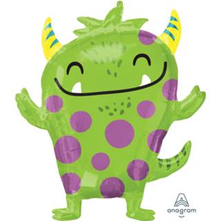 👉 Folie groen One Size Color-Groen Amscan SuperShape Happy Monster 66 x 73 cm 26635415729