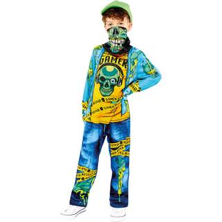 👉 Verkleedpak blauw geel polyester Color-Blauw jongens Amscan Gaming Zombie blauw/geel mt 140/152 194099059428