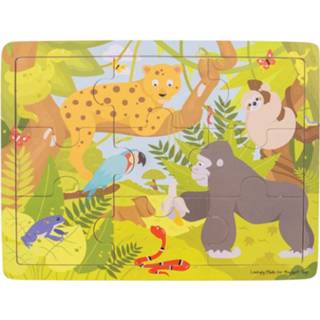 👉 Legpuzzel houten One Size meerkleurig Bigjigs Jungle - 9 stukjes 691621192221