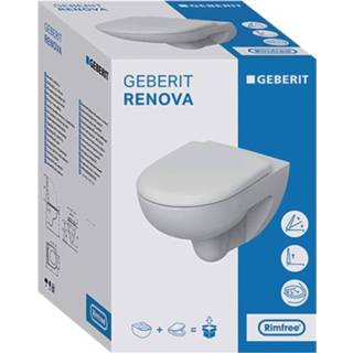 👉 Geberit Renova pack wandcloset rimfree met zitting wit